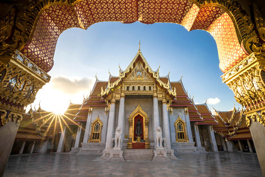 Bangkok City - Benchamabophit  dusitvanaram temple from Bangkok Thailand