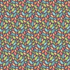 Spring leaves colorful vector pattern background - 197528742