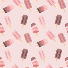 Chocolate ice cream seamless vector pattern