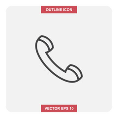 Vector design of outline icon, Phone or telephone thin lines stroke symbol for web or mobile element.