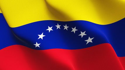Venezuela flag waving loop. Venezuelan flag blowing on wind.