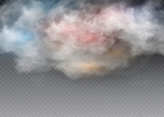 Vector set of realistic isolated cloud on the transparent background.