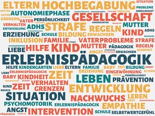 ERLEBNISPÄDAGOGIK - Bilder mit Wörtern aus dem Bereich Kindererziehung, Wort, Bild, Illustration