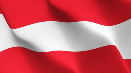 Austria flag waving loop. Austrian flag blowing on wind.