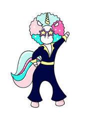 Hand drawn illustration of a magic unicorn. Vector isolated illustration