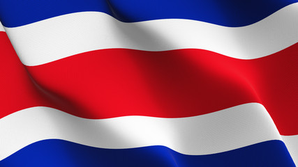 Costa Rica flag waving loop. Argentinian flag blowing on wind.