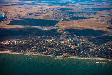 Aerial landscape of Zelenogradsk city in Russia