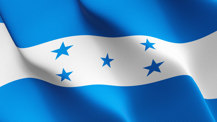 Honduras flag waving loop. Honduran flag blowing on wind.