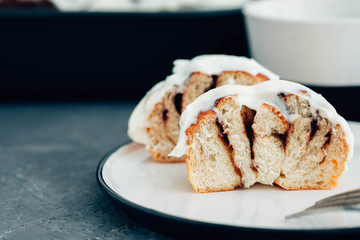 Delicious Fresh Homemade Cinnamon Rolls for breakfast.