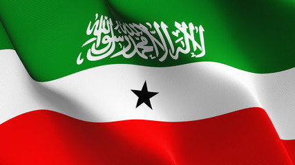 Somaliland flag waving loop. Somaliland flag blowing on wind.