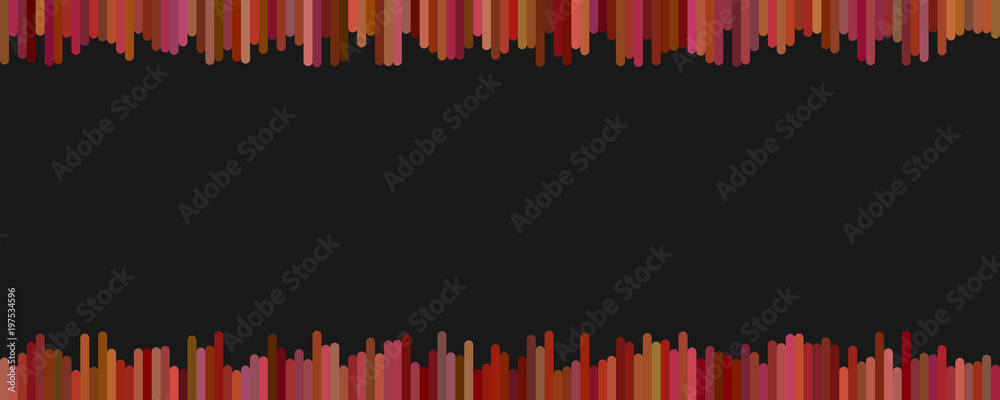 Sticker abstract banner background template design from vertical lines in dark tones on black background