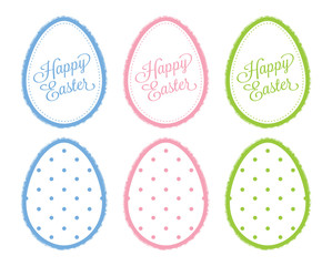 Happy Easter Eggs with Brush Drawing Calligraphy Egg