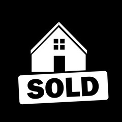 Sold house icon. Vector illustration