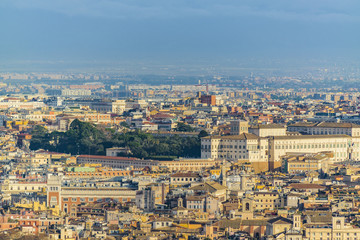 Rome Aerial View at Saint Peter Basilica Viewpoint