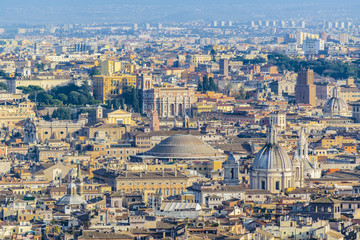 Obraz na płótnie Canvas Rome Aerial View at Saint Peter Basilica Viewpoint