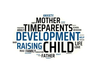DEVELOPMENT - image with words associated with the topic RAISING CHILDREN, word, image, illustration