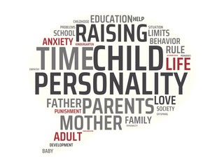PERSONALITY - image with words associated with the topic RAISING CHILDREN, word, image, illustration