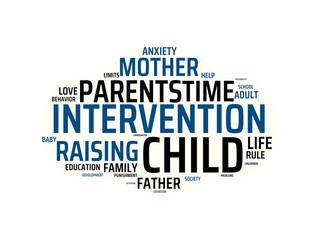 INTERVENTION - image with words associated with the topic RAISING CHILDREN, word, image, illustration