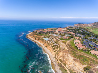 Aerial view of Rancho Palos Verdes coastline, California - USA