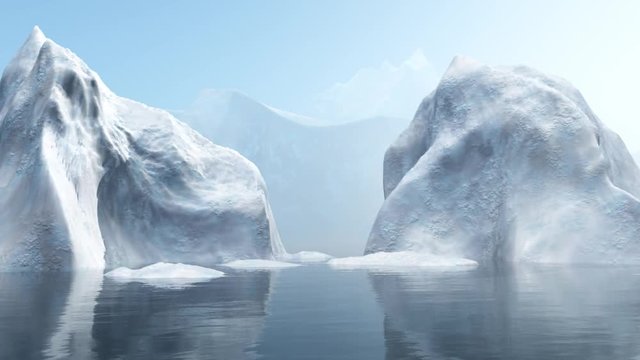 icebergs, ice in the northern sea
