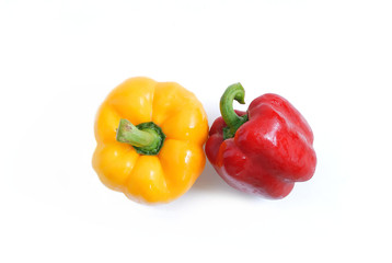 Fresh bell pepper isolated on white background.
