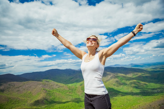 Woman Hking in Shenandoah National Park