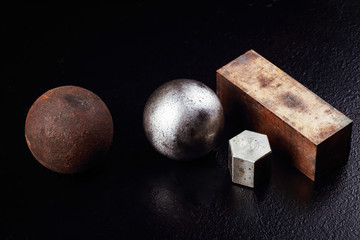 Metal details on a black background.