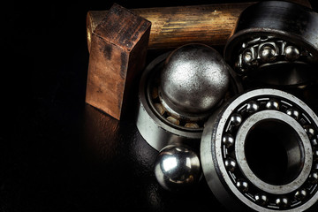 Metal details on a black background.