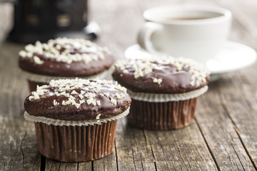 Tasty chocolate muffins.