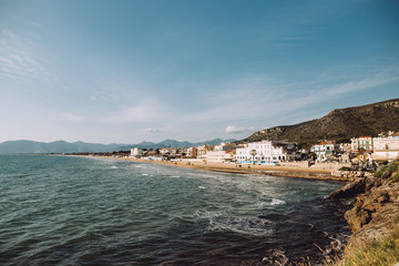 Beautiful landscape near the sea spring in the city of Naples