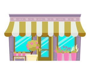 Flower shop isolated on white background. Flat design. Vector illustration