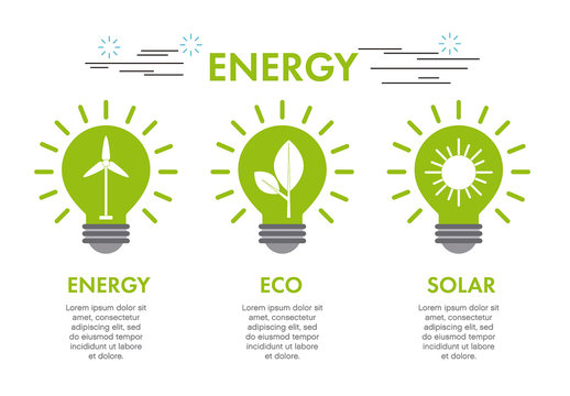 Energy and Ecology Infographic with Illustrations