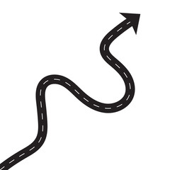 winding road with arrow- vector illustration