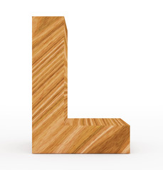 letter L 3d wooden isolated on white