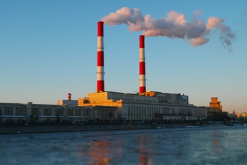 Moscow heating plant background