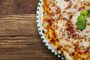 Italian pizza with cheese and minced meat