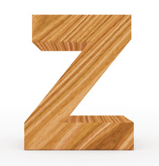 letter Z 3d wooden isolated on white