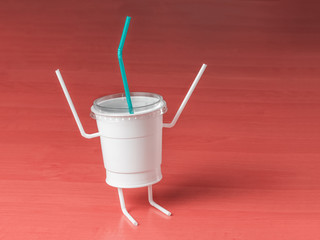 Plastic cup. Concept