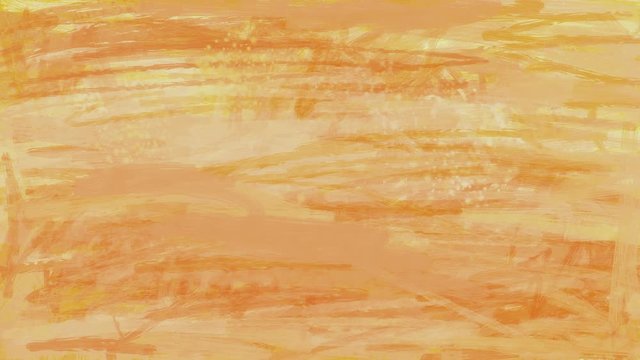 Animation loop of paint brush strokes. An abstract background texture is sketched in yellow and orange colors.