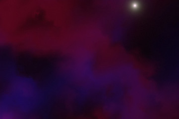 Fototapeta premium Colorful space nebula. Illustration, for use with projects on science, and education. Plasmatic nebula, deep outer space background with stars. Universe filled with stars, nebula and galaxy