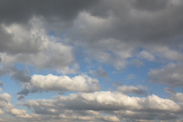 Blue sky with clouds.
