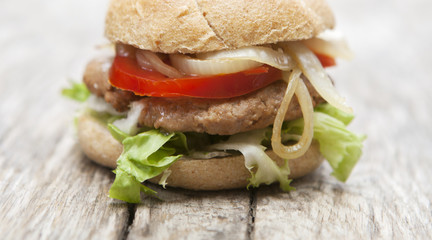 hamburger vue de profil 