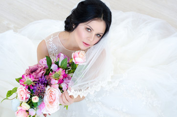 Naklejka premium bride in white dress