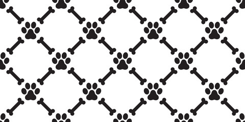 Dog Paw Seamless pattern vector isolated dog bone puppy cat wallpaper background