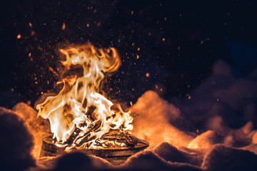 Snow Fire Closeup