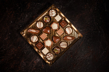 box chocolates in white, dark, and milk chocolate, variety of Chocolate Truffle
