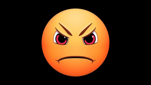 Emojis. Sad, Crying, Angry Faces, starting from Happy. Several options of loop-able sections, and places where the action can be paused. Black background. Note: All emojis are my own design.