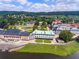 Aerial view of Pillnitz Castle, Saxony - Germany