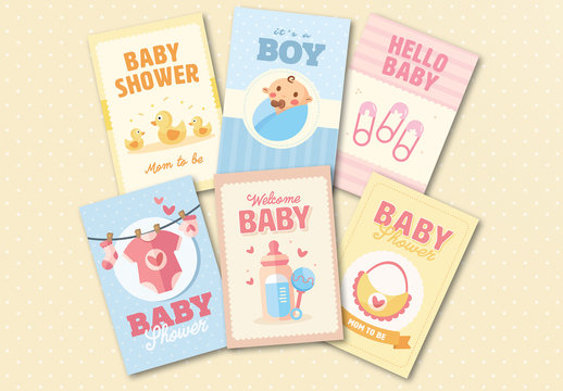 6 Baby Greeting Card Layouts