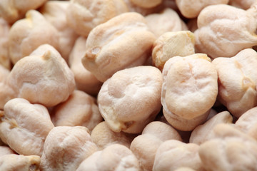 Textured of chickpeas. Background .Legumes.Variety.Closeup.Concept texture of legumes